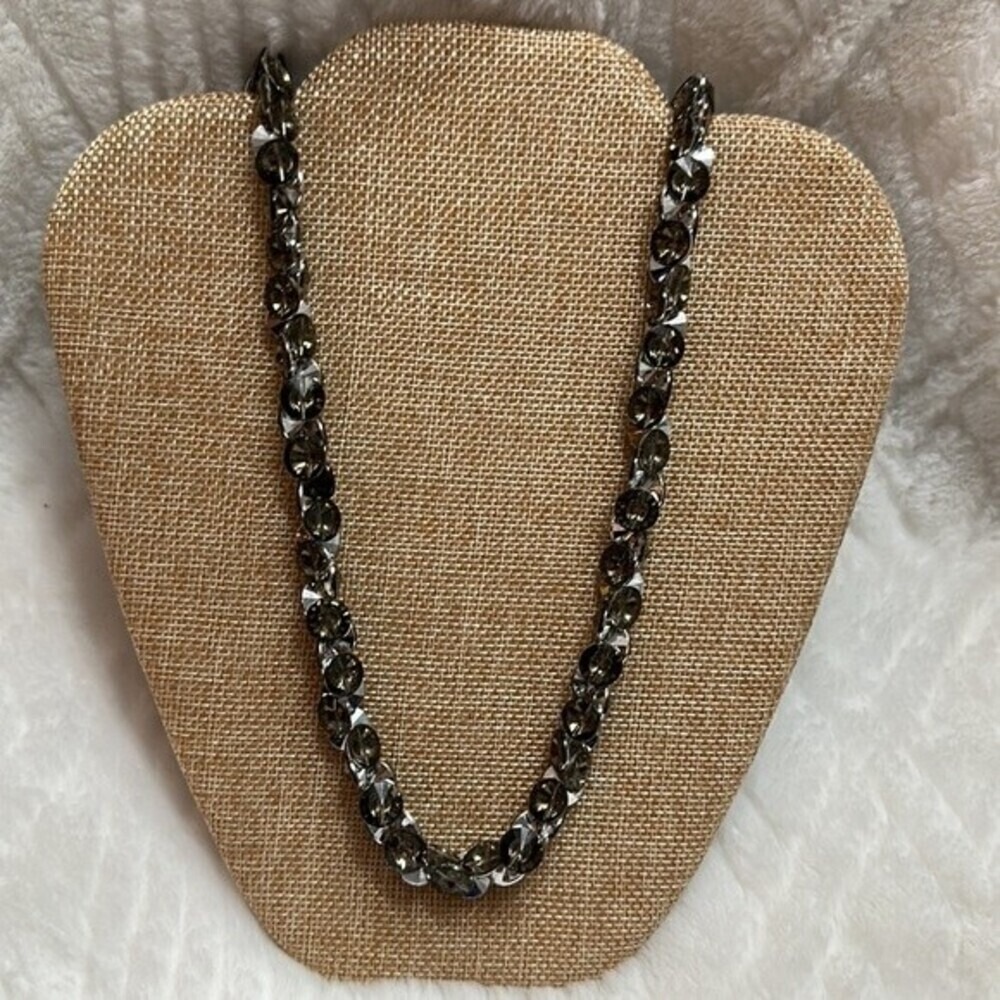 Aea Silver Tone Multi Disk Statement Necklace - image 1